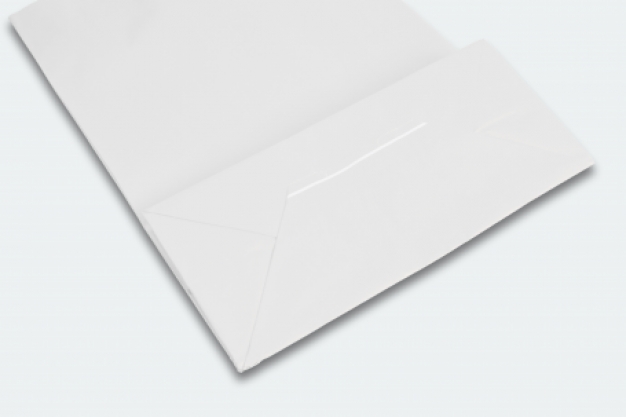 Papiertragetaschen 320 mm x 425 mm Weiß mit gedrehtem Griff